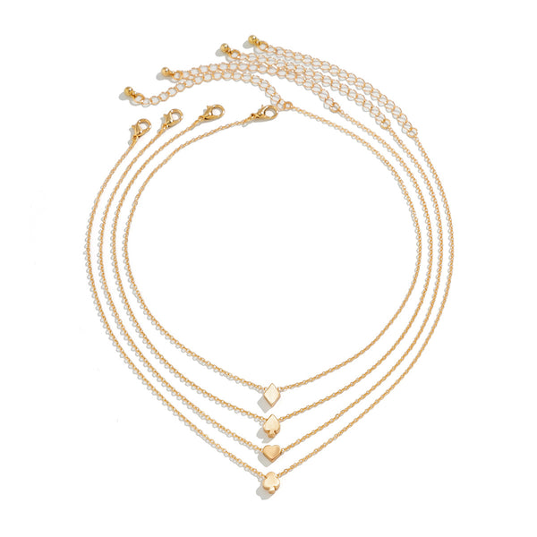 Glamvini - Shop Multi-Layered Fashion Necklaces | Metal Chain Sets in Circular, Triangular, & Heart Shapes