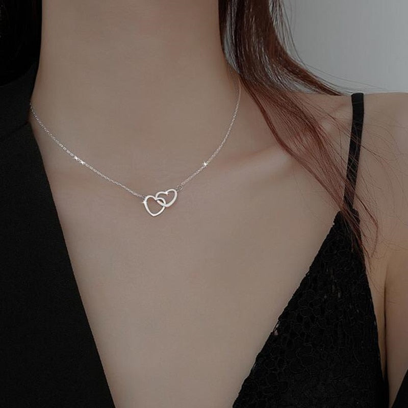 Glamvini - Sterling Silver Heart Necklaces & Pendants for Girls: A Perfect Choker Collar Gift