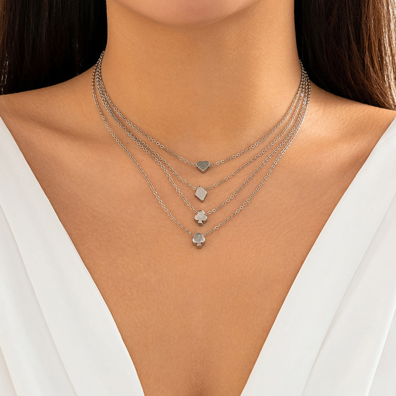 Glamvini - Shop Multi-Layered Fashion Necklaces | Metal Chain Sets in Circular, Triangular, & Heart Shapes