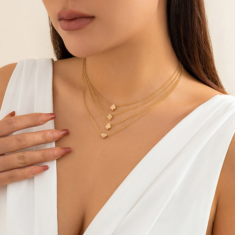 Glamvini - Shop Multi-Layered Fashion Necklaces | Metal Chain Sets in Circular, Triangular, & Heart Shapes
