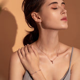 Sterling Silver Key Lock of Love Gold Color Necklaces Bracelets Jewelry Sets Wedding Authentic Silver Jewelry Set