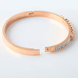 Rose Gold Open Bracelet ins Korean Light Luxury Diamond Jewelry