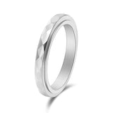 Diamond sculpted niche jewelry narrow cut food rotatable ring