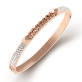 Rose Gold Open Bracelet ins Korean Light Luxury Diamond Jewelry