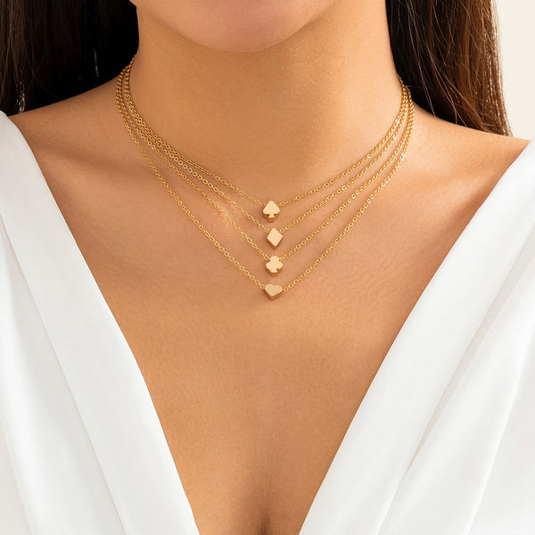 Glamvini - Shop Multi-Layered Fashion Necklaces | Metal Chain Sets in Circular, Triangular, & Heart Shapes