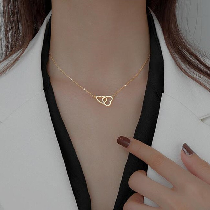 Glamvini - Sterling Silver Heart Necklaces & Pendants for Girls: A Perfect Choker Collar Gift