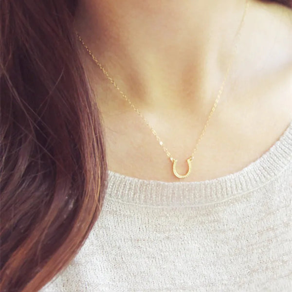 Horseshoe Necklace for Women – Simple Lucky U Pendant | Glamvini Jewelry