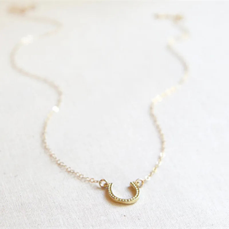 Horseshoe Necklace for Women – Simple Lucky U Pendant | Glamvini Jewelry