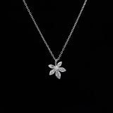 Glamvini -Silver Maple Leaf Necklace Sterling Silver Pendant Inlaid Women